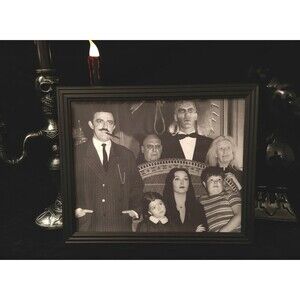The ADDAMS FAMILY Framed Halloween Decor Print 8x10 w black matte frame